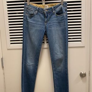 Paige skinny leg jeans in light/medium wash